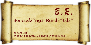 Borcsányi Renátó névjegykártya
